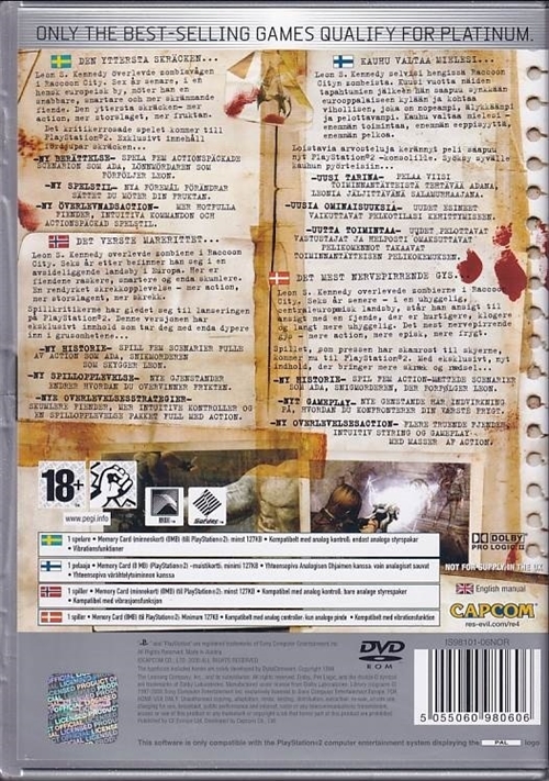 Resident Evil 4 - PS2 - Platinum (B Grade) (Genbrug)